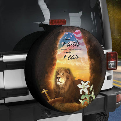 Petthouse | American Lion Of Judah Tire Protector Covers Jesus Christian Spare Tire Cover Faith Over Fear