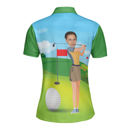 Petthouse | Customized Name Female Golf Player Polo Shirt Love Golf Sport Shirt Sport Outfit Team Gift For Golfers