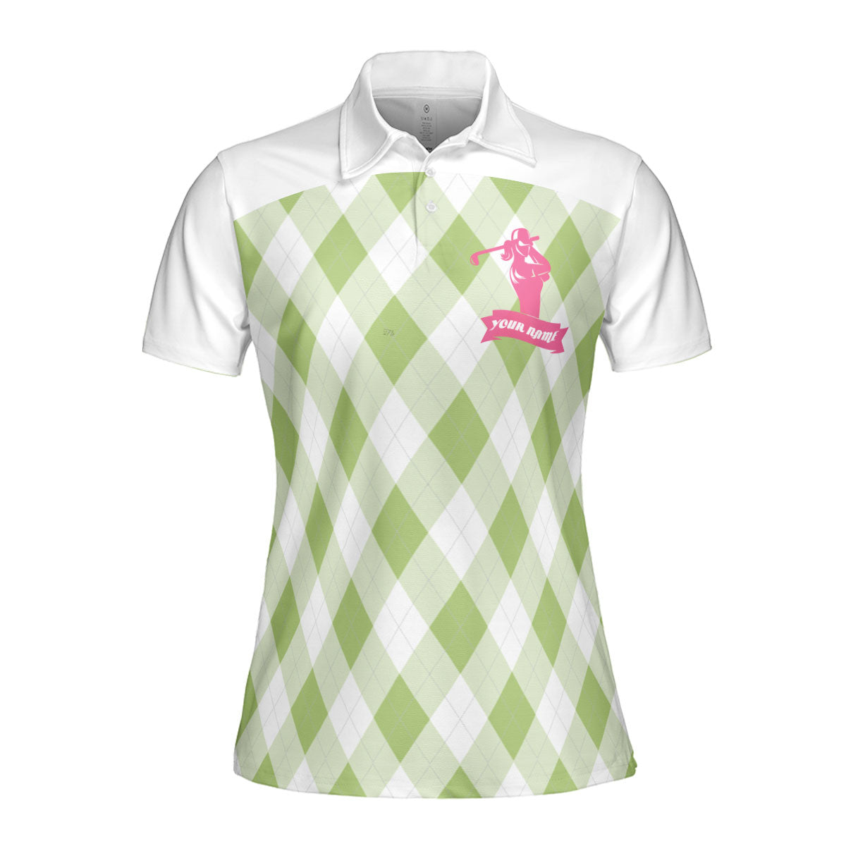 Petthouse | Customized Golf Player Gift Women's Polo Shirts Golfer Mom Gift Sporty Style Diamond Pattern