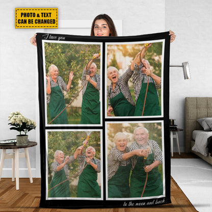 Petthouse | Custom Photo Blanket For Couples Christmas Fleece Blanket, Quilt Blanket Gift For Family