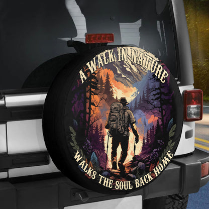 Petthouse | Motivational Hiking Quote Spare Tire Cover Hiking Adventure Mountain Landscape Tire Protector Truck Cover