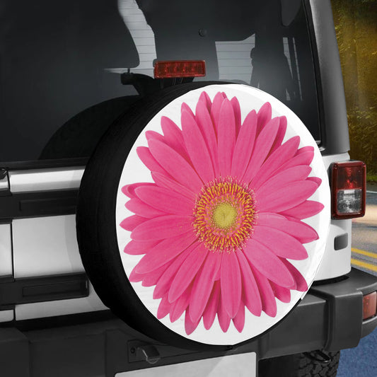 Petthouse | Tire Cover Pink Gerber Daisy Spare Tire Cover Dust Proof Waterproof Wheel Tire Cover Fit Trailer