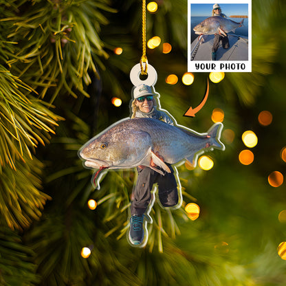 Petthouse | Personalized Fishing Photo Ornament, Fisherman Ornaments, Fishing Ornament Christmas