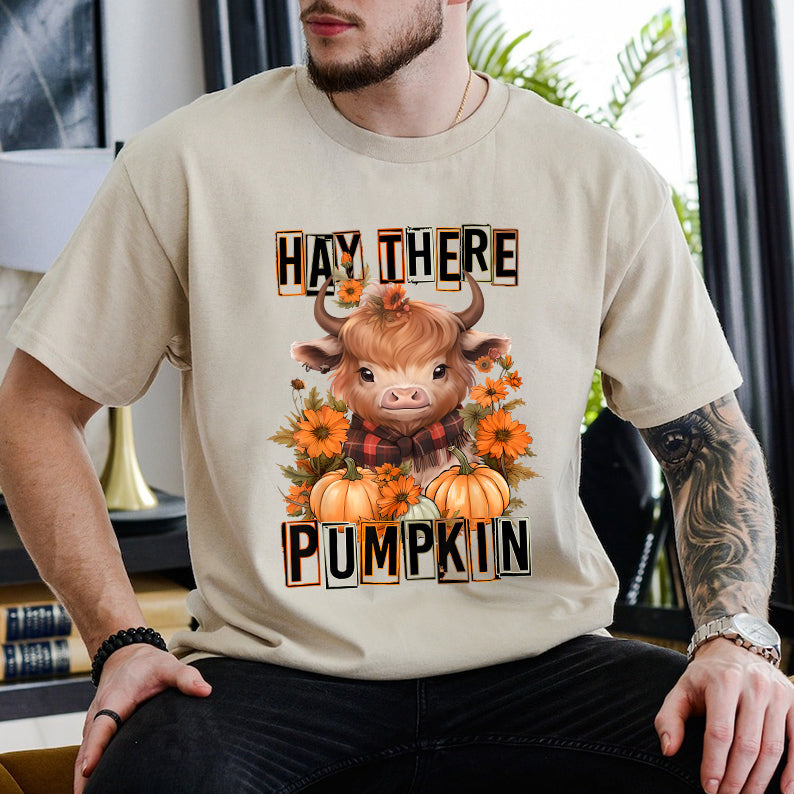 Petthouse | Hay There Pumpkin Cow Shirt, Autumn Fall Thanksgiving, Housewarming Gift, Spooky Vibes