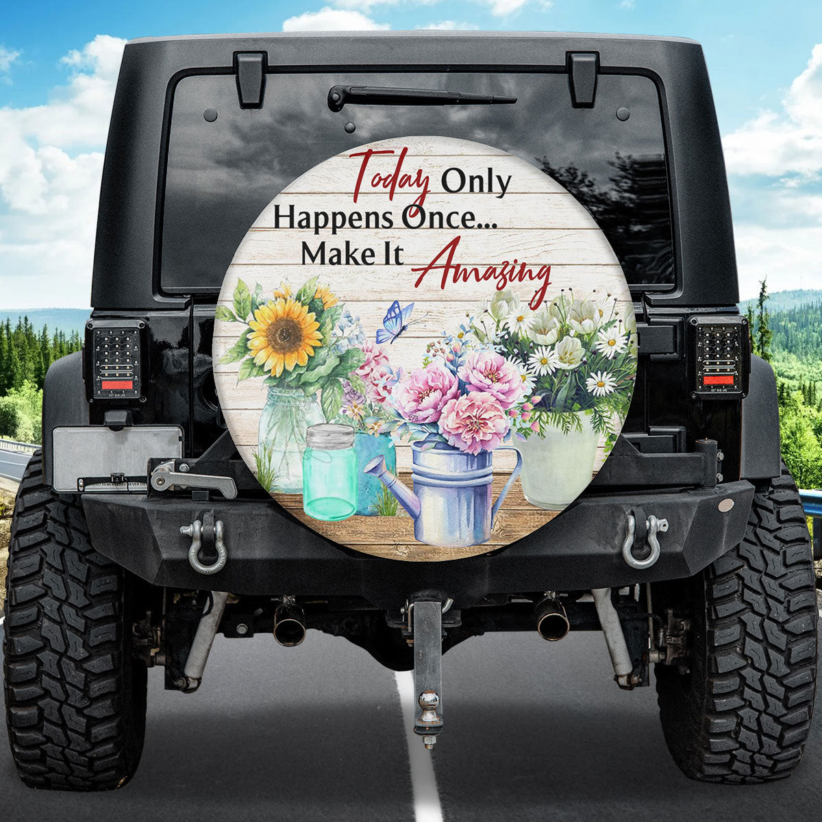 Petthouse | Floral Vases Positive Durable Tire Protector Farmhouse Style Make It Amazing Tire Spare Tire Cover