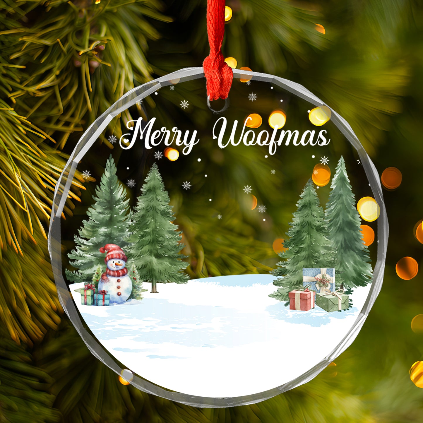 Petthouse | Personalized Couple And Pet Ornament, Merry Woofmas, Family Christmas Gift, Dog Breed Ornament