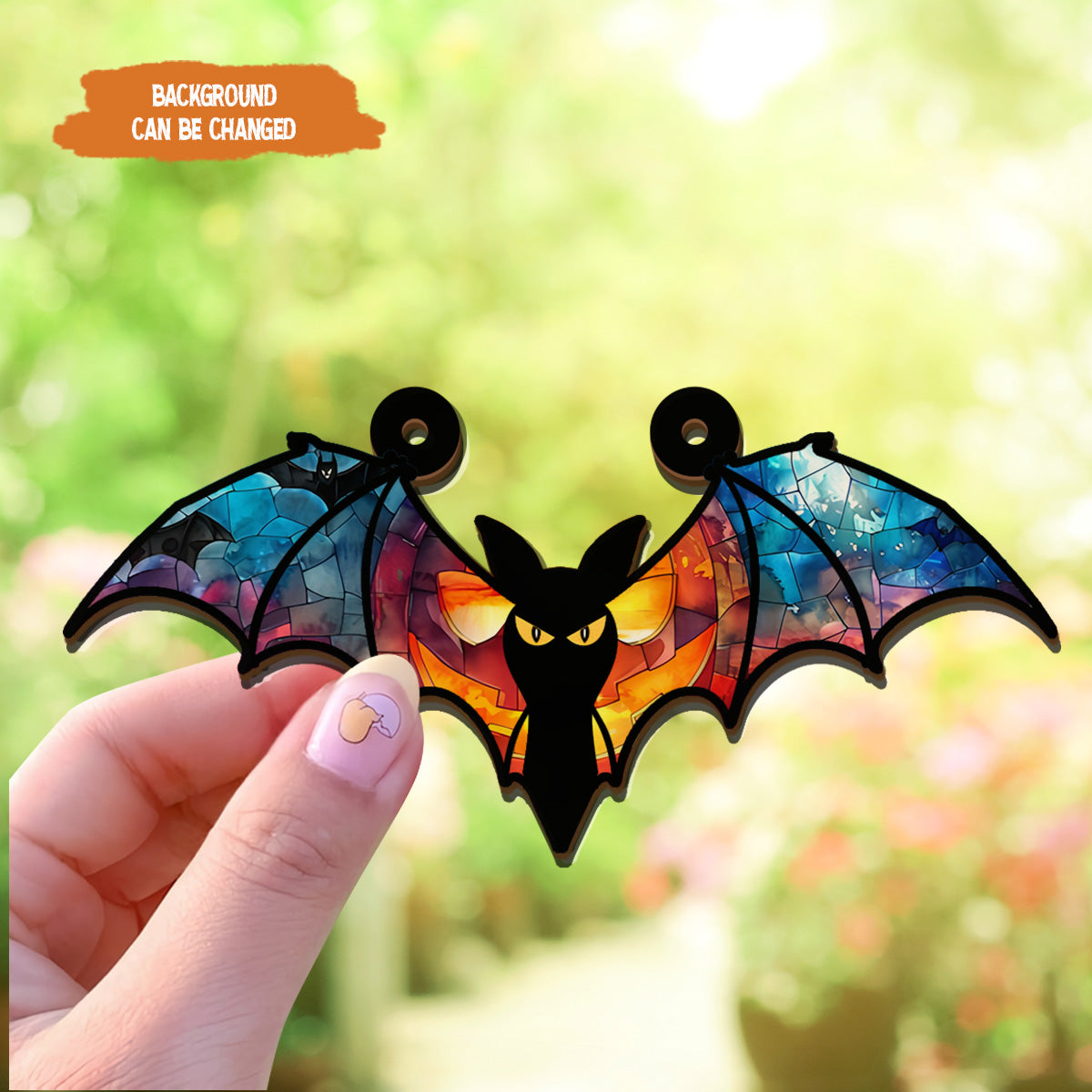 Petthouse | Bat Suncatcher Ornament Window Hanging, Halloween Window Suncatcher Ornament, Halloween Gift