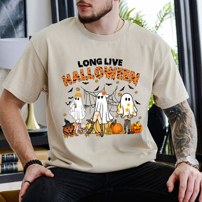 Petthouse | Long Live Halloween Vintage Women Shirt, Spooky Season Tshirt, Cute Ghost Thick Thighs