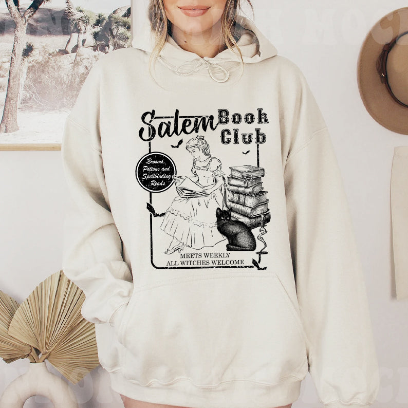 Petthouse | Retro Salem Book Club Shirt, Black Cat Spooky Book Salem Witches, Spooky Season Bookish