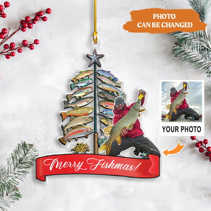 Petthouse | Personalized Fishing Christmas Ornament, Merry Fishmas, Proud Fisherman, Fish Species