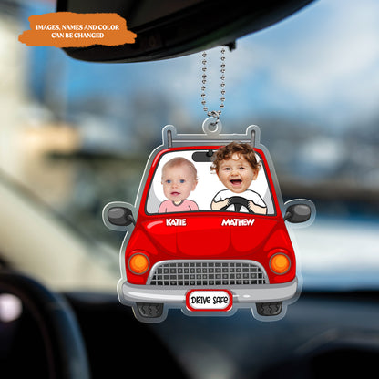 Petthouse | Personalized Photo Drive Safe Dad Gift Car Hanger, Ornament Gift For Daddy