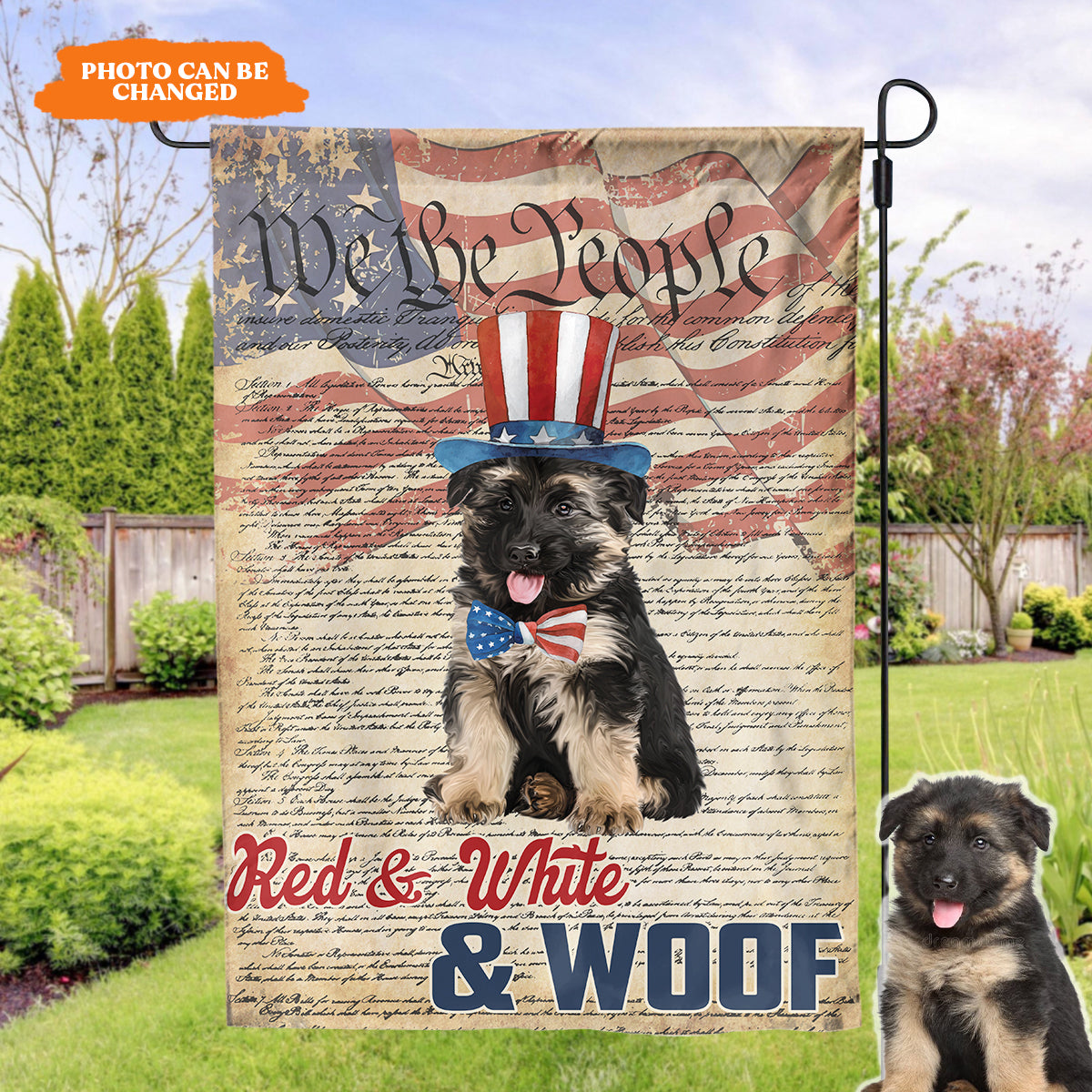 Petthouse | Personalized Dog Photo Flag For Dog Lover Dog Dad Dog Mom, Dog Flag, Love Dog Flag, 4th July Flag