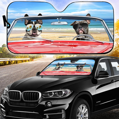 Petthouse | Dog Sunshade French Bulldog Summer Driving Windshield Sun Shade Truck Windshield Sun Shade