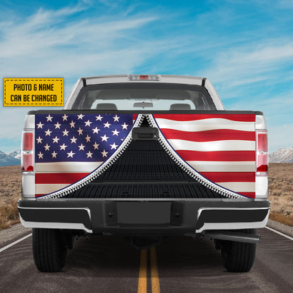 Petthouse | Chihuahua American Flag Bandana Tailgate Wraps For Trucks Patriotic Tailgate Sticker