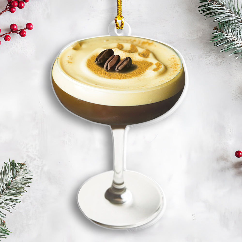 Petthouse | Personalized Espresso Martini 2d Flat Ornament For Martini Drinkers, Perfect Christmas Or Gift For Her