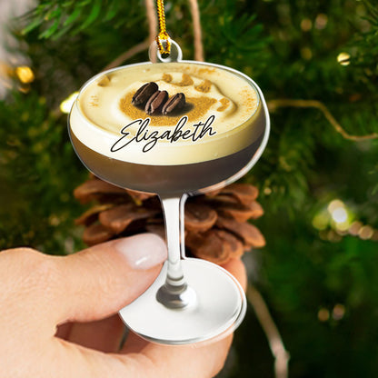 Petthouse | Personalized Espresso Martini 2d Flat Ornament For Martini Drinkers, Perfect Christmas Or Gift For Her