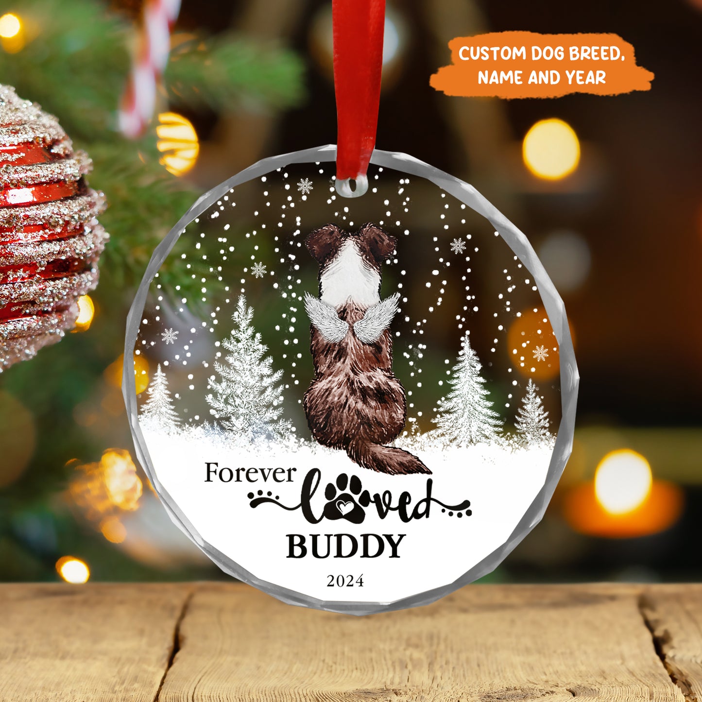 Petthouse | Personalized Pet Memorial Ornament, Dog Memorial Christmas Ornament, Pet Loss Gift