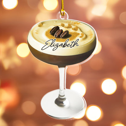 Petthouse | Personalized Espresso Martini 2d Flat Ornament For Martini Drinkers, Perfect Christmas Or Gift For Her