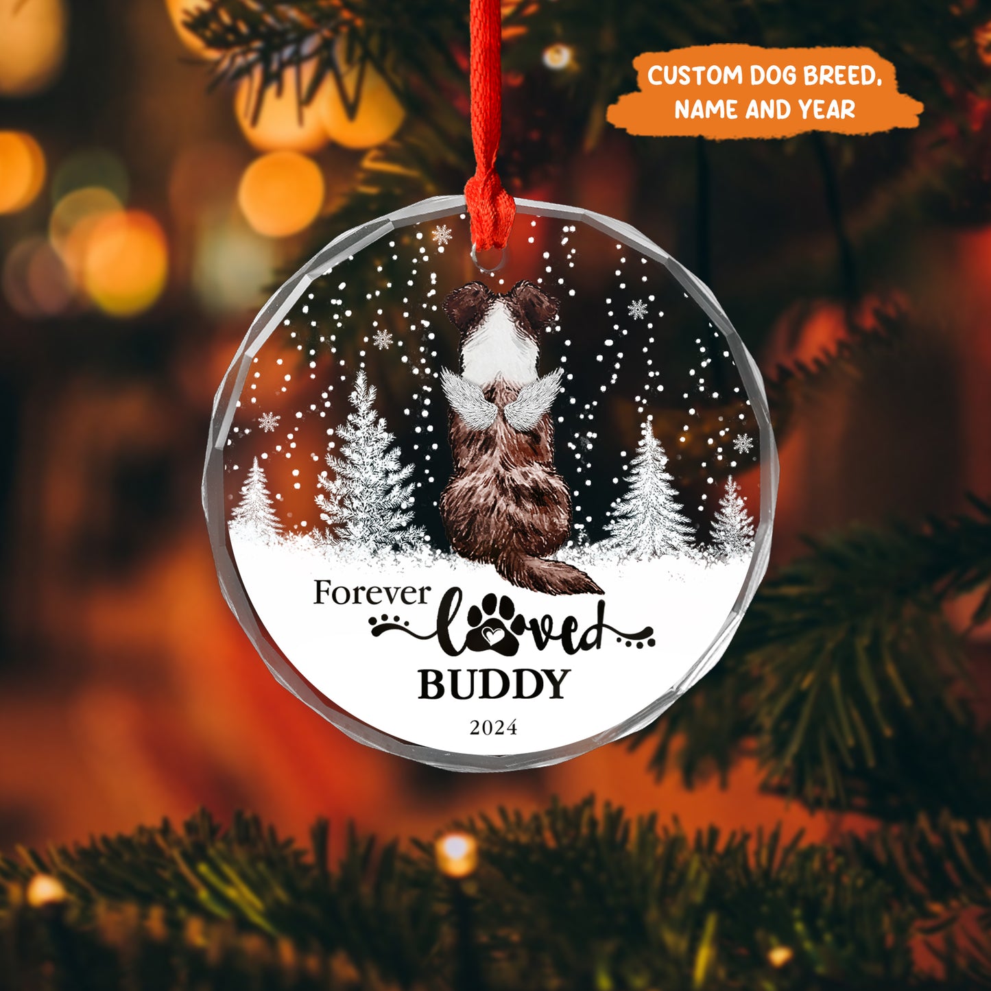 Petthouse | Personalized Pet Memorial Ornament, Dog Memorial Christmas Ornament, Pet Loss Gift