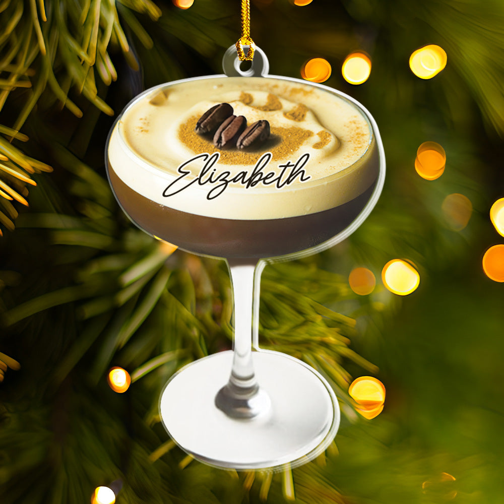 Petthouse | Personalized Espresso Martini 2d Flat Ornament For Martini Drinkers, Perfect Christmas Or Gift For Her