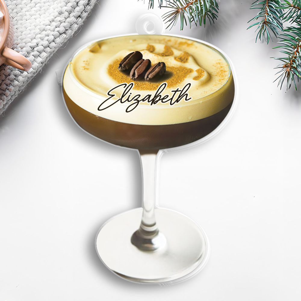 Petthouse | Personalized Espresso Martini 2d Flat Ornament For Martini Drinkers, Perfect Christmas Or Gift For Her