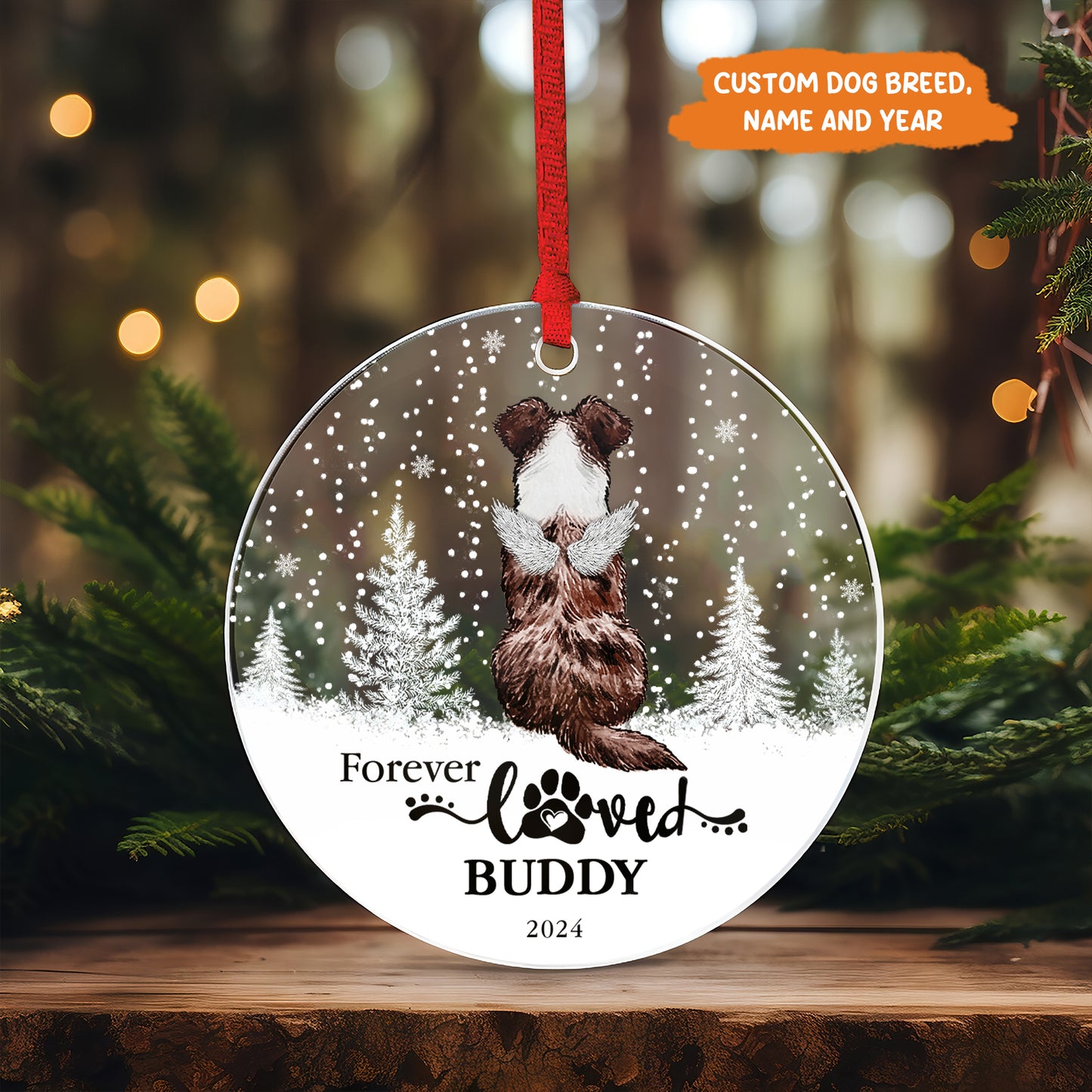 Petthouse | Personalized Pet Memorial Ornament, Dog Memorial Christmas Ornament, Pet Loss Gift