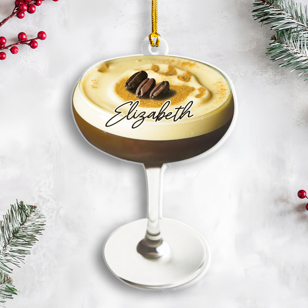 Petthouse | Personalized Espresso Martini 2d Flat Ornament For Martini Drinkers, Perfect Christmas Or Gift For Her