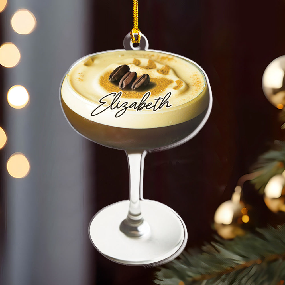 Petthouse | Personalized Espresso Martini 2d Flat Ornament For Martini Drinkers, Perfect Christmas Or Gift For Her