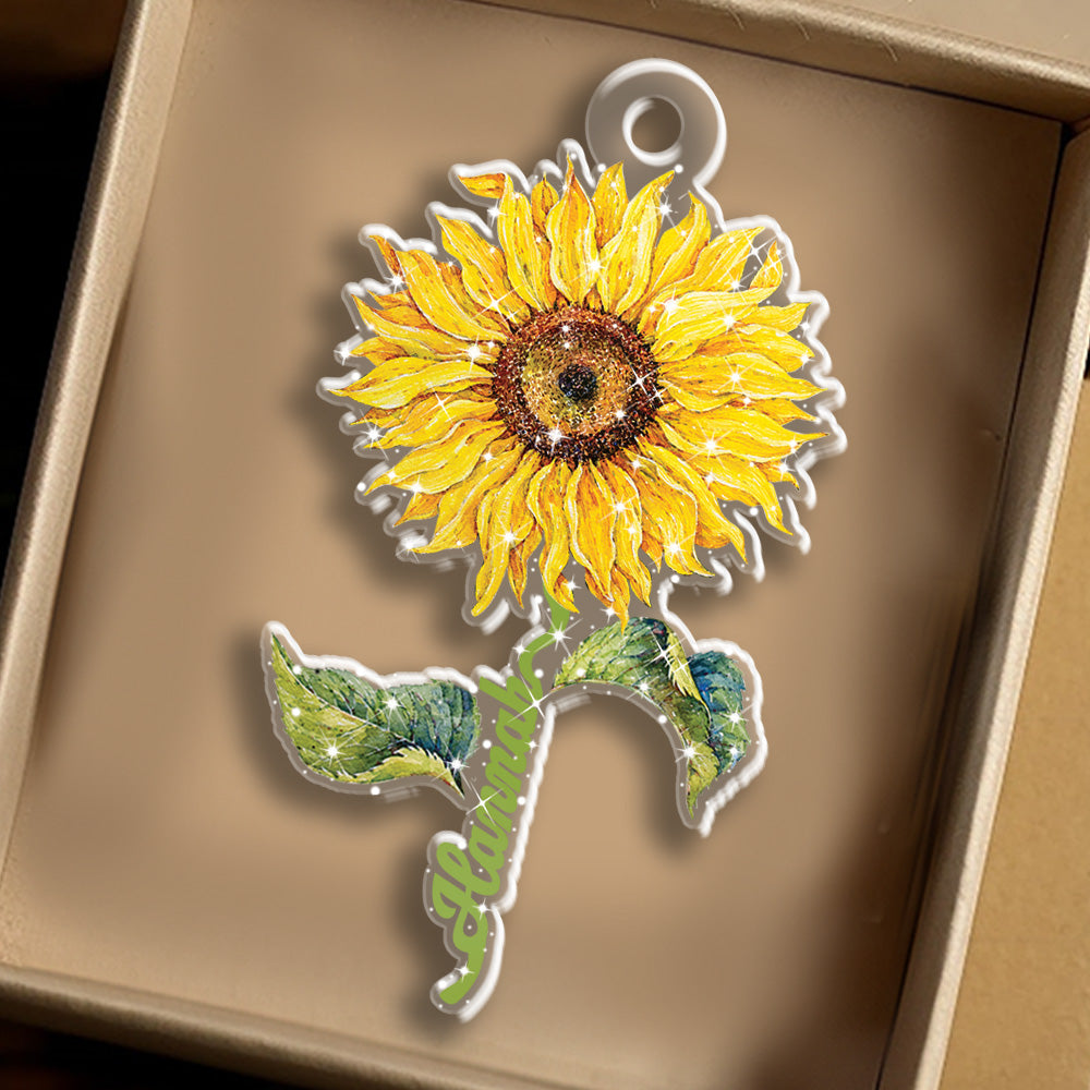 Petthouse | Personalized Sunflower 2d Flat Ornament, Sunflower Gifts Christmas Ornaments, Sunflower Decor Christmas