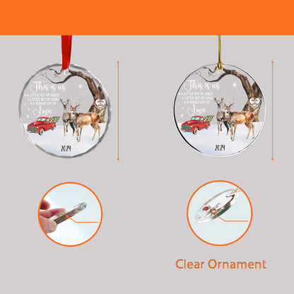 Petthouse | Personalize Deer Couple Ornament, This Is Us A Little Bit Crazy Loud Lot Of Love, Buck And Doe