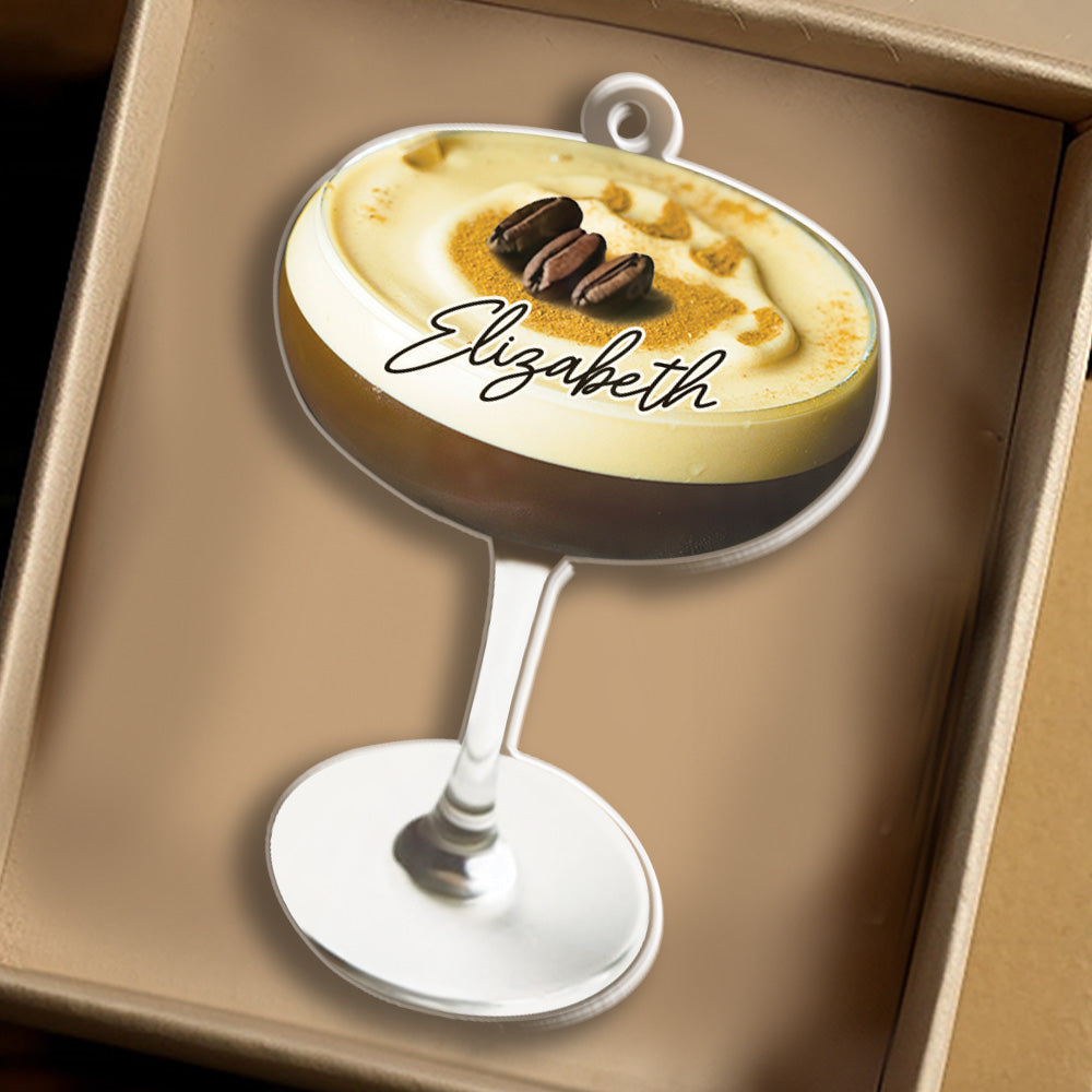 Petthouse | Personalized Espresso Martini 2d Flat Ornament For Martini Drinkers, Perfect Christmas Or Gift For Her