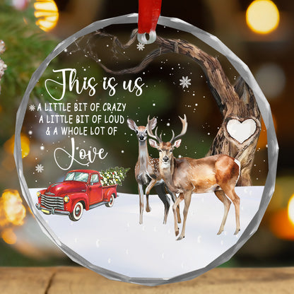 Petthouse | Personalize Deer Couple Ornament, This Is Us A Little Bit Crazy Loud Lot Of Love, Buck And Doe