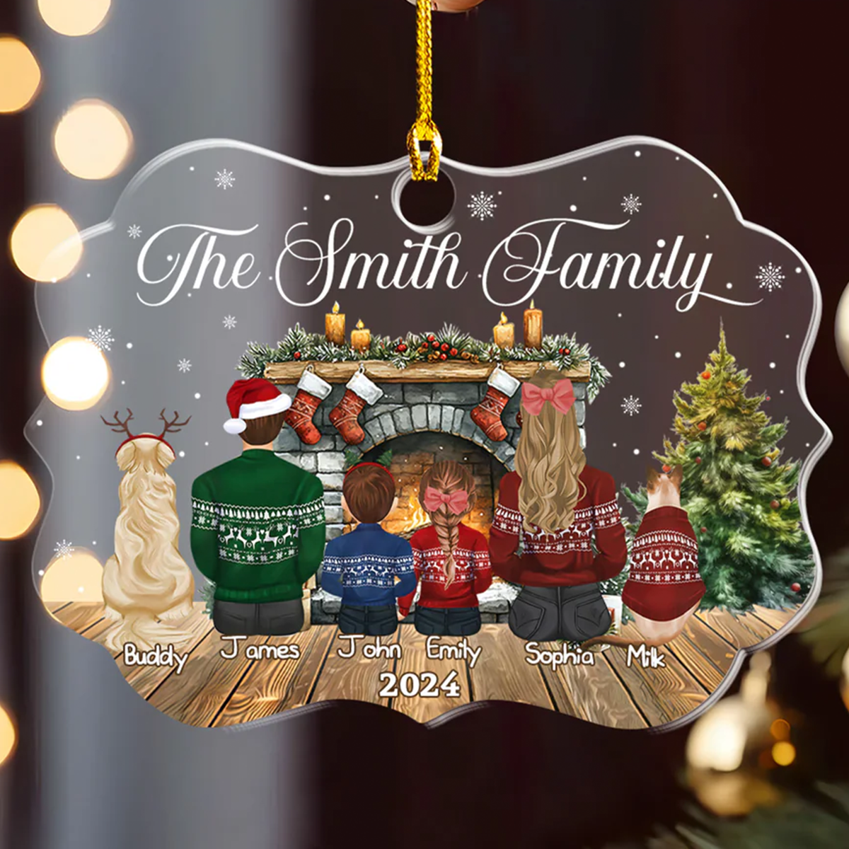 Petthouse | Personalized Family With Pets Ornament, Family Christmas Ornament, Christmas Keepsake, Xmas Gifts