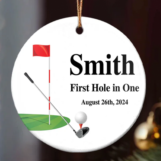 Petthouse | Personalized Golf Ornament, Hole In One Custom Text, Proud Golfer, Christmas Gift For Golf Lover