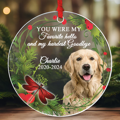 Petthouse | Customized Dog Photo Memorial Ornament, Memorial Dog Ornament, In Loving Memory