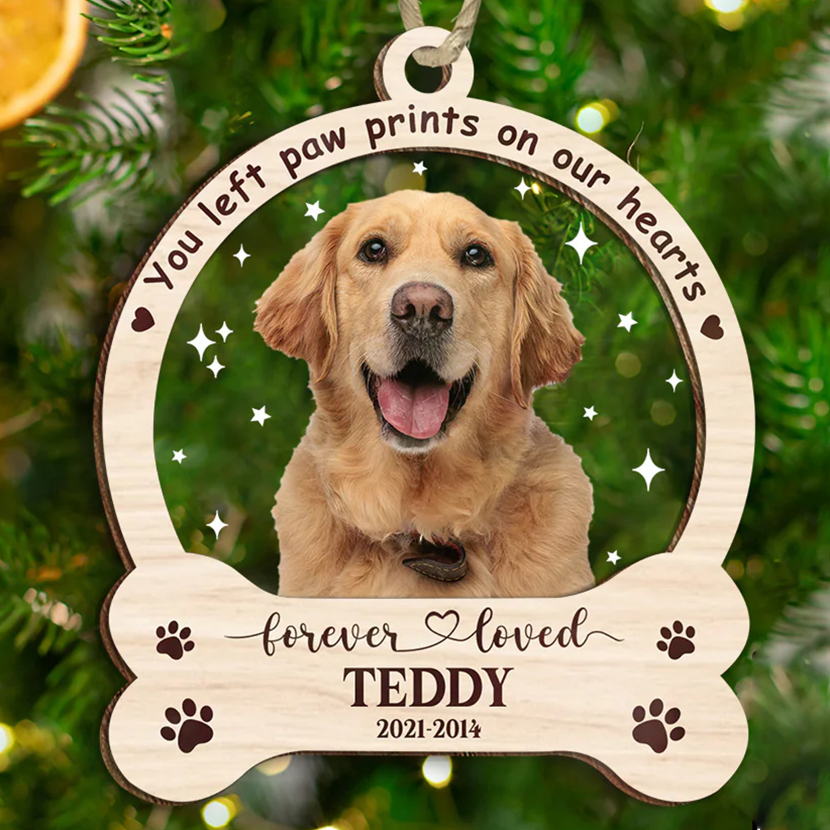 Petthouse | Personalized Dog Memorial Ornament, Dog Christmas Ornaments 2024, Memorial Pet Ornament, Dog Loss