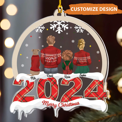 Petthouse | Customized Family With Pet Ornament, Our First Christmas Ornament, 2024 Family Ornament, Family