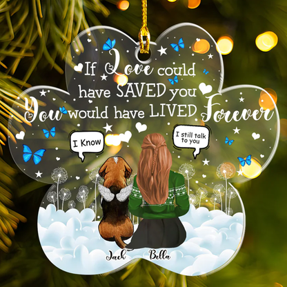 Petthouse | Personalized Dog Memorial Ornament, Memorial Dog Christmas, Dog Angel I Miss You Ornament