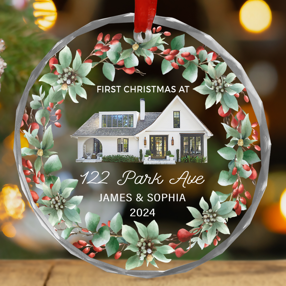 Petthouse | Personalized First Christmas At New House Christmas Ornament, New Home Xmas Ornament