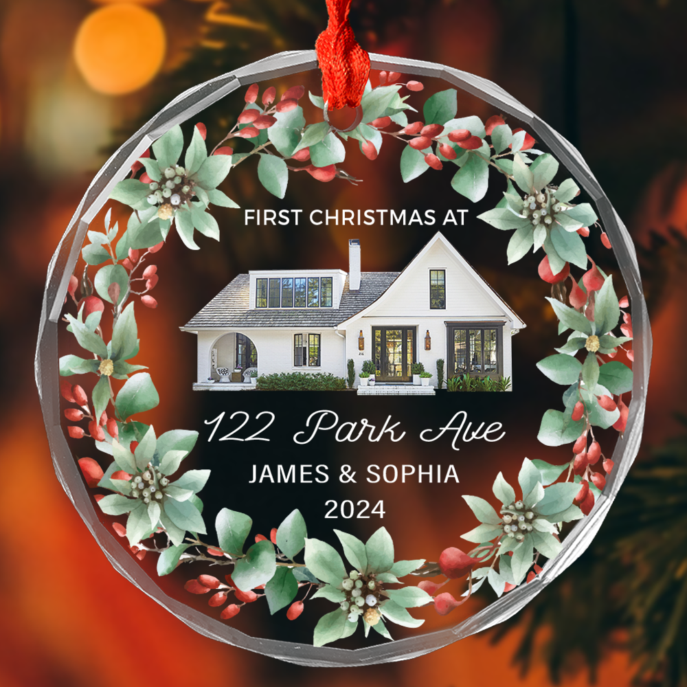 Petthouse | Personalized First Christmas At New House Christmas Ornament, New Home Xmas Ornament