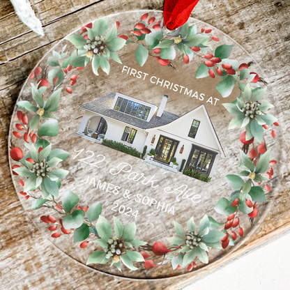 Petthouse | Personalized First Christmas At New House Christmas Ornament, New Home Xmas Ornament