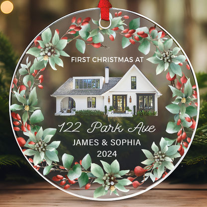 Petthouse | Personalized First Christmas At New House Christmas Ornament, New Home Xmas Ornament