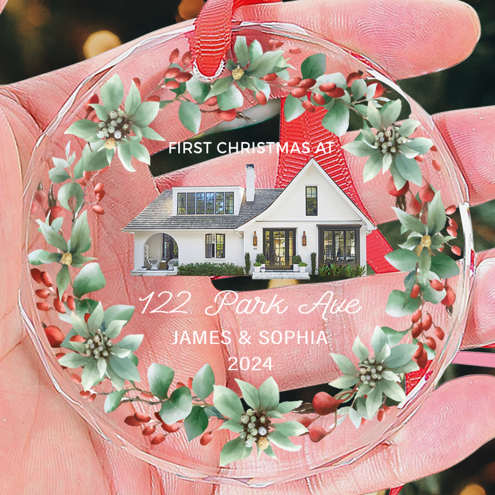 Petthouse | Personalized First Christmas At New House Christmas Ornament, New Home Xmas Ornament