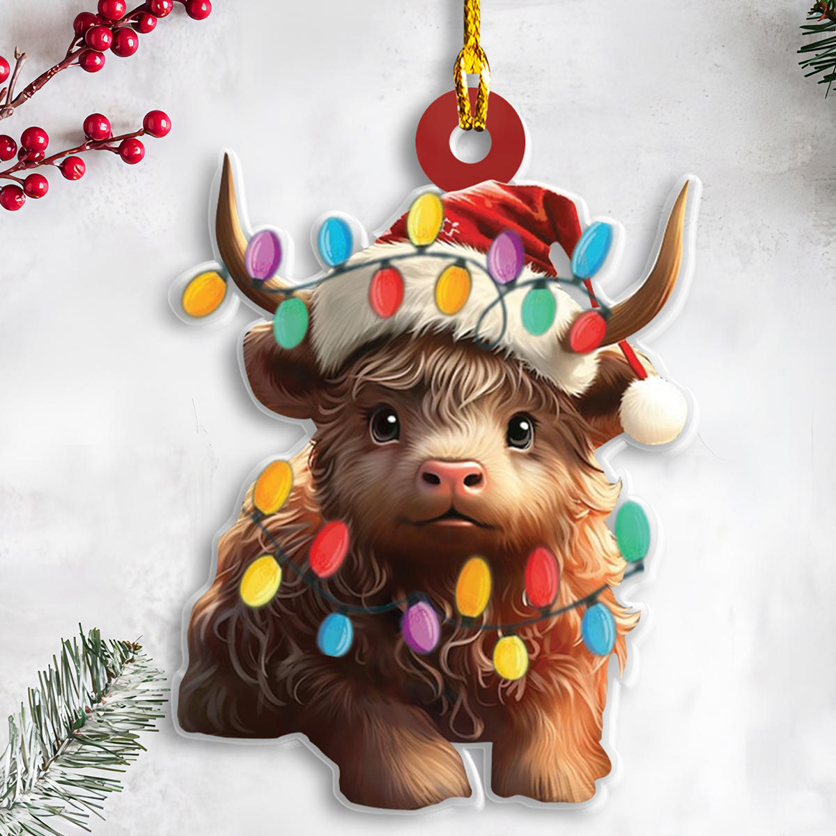 Petthouse | Highland Cow Christmas Ornaments, Highland Cow Ornament, Farmhouse Christmas Ornaments