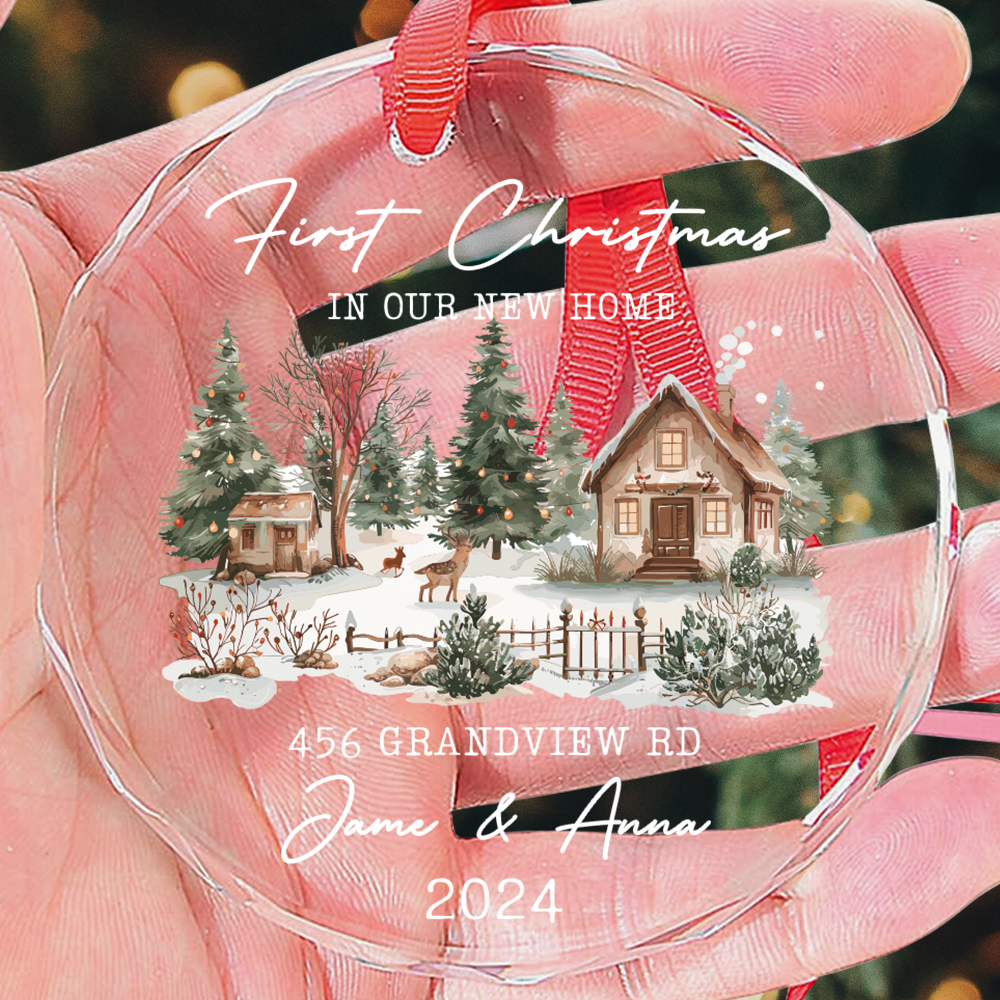 Petthouse | Personalized First Christmas In New Home Ornament, New Home Gift, Xmas Keepsake, Housewarming