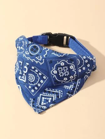 Adjustable Printed Dog Bandana With Drool Bib And Leash Hook, Suitable For Pets
