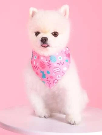 Fabric Egg Rabbit Pattern With Collar Pet Bandana For Cat And Dog For Easter Day