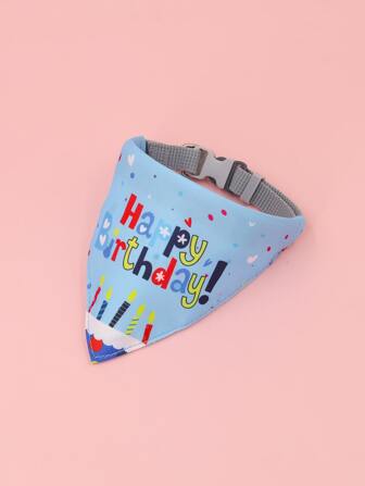 Pet Birthday Party Bandana Bib Scarf Neck Collar, Suitable For Pets