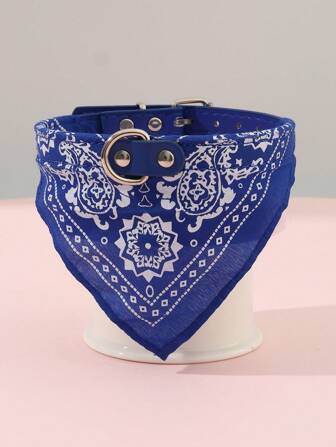 Adjustable Printed Pet Bandana For Pets, Including Traction Buckle