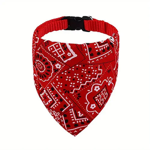 Stylish Pet Dog Bandana Pet Triangle Towel Adjustable Printed Pet Scarf Collar Pet Saliva Towel, Suitable For Pets